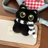 Fofo Plush Gatinho Preto Boneca Pingente Feminino Rangente Versátil Pingente Mochila Chaveiro Pingente Pingente