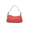 Bolsa de Tecido Artesanal Simples Versátil Cor Sólida Bolsa de Ombro Único para Axila Bolsa Baguete Fashion Tendência Bolsa Transversal Feminina Bolsa Dumpling