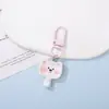 Chaveiro de desenho animado simulação de frigideira de fundo plano, cachorrinho e urso, acessórios DIY, kit de artesanato com miçangas, pingente divertido para chaveiro