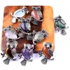 Colar com Pingente Único de Coruja de Pedra Natural e Cristal Colar Vintage Acessórios DIY Enfeites