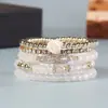2025 Nuevo Pulsera Bohemia Europea y Americana de Múltiples Capas con Flores de Rosa de Cuentas y Pedrería de Cristal, Pulsera Elástica al por Mayor