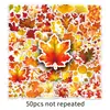 50 hojas de otoño personalidad transfronterizo caricatura pequeño fresco creativo tazas decorativas equipaje equipaje maleta pegatinas