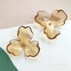 Corea del Sur exagerado transparente pétalo de tulipán flor resina accesorios diy hecho a mano aretes tocado mayoreo