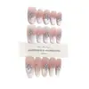Daiyueda Unhas Portáteis Feitas à Mão Outono e Inverno Nova Primeira Neve Zircônia Diamante Lustre Puro Francês Olho de Gato Patch de Manicure