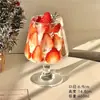 Temporada Romántica de Fresas Otoño e Invierno Copa Alta de Vino Tinto Decoración de Pastel Navidad Crema Fruta Taza de Brandy de Fresa Postre