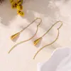 Pendientes de mujer con borlas de agua caliente transfronterizas, ligeros, de lujo, con diseño de nicho, de acero inoxidable, al por mayor