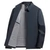 Chaqueta Abrigo para Hombre Primavera y Otoño Nuevo Solapa de Seda Negocios Alto Nivel Uniforme de Ejecutivo Cuadro Ropa para Hombres de mediana edad Papá