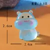 Adornos Pequeños Luminosos de Hipopótamo de Dibujos Animados Transfronterizos para Manualidades, Adornos Marinos, Accesorios Lindos de Hipopótamo Pequeño para Acuario