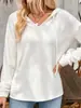 Moletom com capuz casual unicolor liso de manga comprida solto para mulheres, nova moda transfronteiriça europeia e americana 2026 Amazon TK