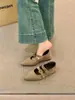 Sapatos Mary Jane de camurça com plataforma para aumentar a altura para mulheres, estilo francês primavera e outono 2026, adequados para combinar com saias, sapatos casuais de couro