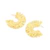ZA exagerados aretes de aleación plisados estilo frío europeo y americano retro elegantes dorados geométricos de círculo aretes para mujer