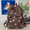 Mochila Estudiante Estampado Leopardo Retro Mochila Gato de Dibujos Animados Mochila Estudiante Gran Capacidad Ligera Simple Mochila de Viaje