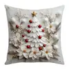 Venta al por mayor de fábrica Funda de almohada navideña Decoración de árbol de Navidad Reno Muñeco de nieve Decoración de ambiente para sofá Almohada de lino