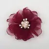 Nueva flor de borde quemado hecha a mano diy malla borde horneado flor de perla y diamante flor joyería zapatos y sombreros accesorios de ropa
