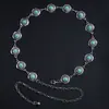 Joyería Transfronteriza, Cadena de Cintura Turquesa Bohemia, Exquisito Accesorio para Combinar con Vestidos, Cadena de Vientre Metálica Vintage, Accesorio de Alta Gama