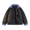 Chaqueta de Cuadros con Solapa Personalizable DIY de Tallas Europeas Transfronterizas, Estilo Unisex para Primavera y Otoño, Chaqueta Holgada de Pareja para Hombre