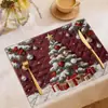 Manteles Individuales de Tela Creativos Navideños Transfronterizos, Decoraciones Festivas para Restaurantes, Tapetes Aislantes para Vajilla, Manteles Individuales Estilo Occidental, Ventas Directas de Fábrica