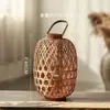 Lanterna de Vento de Bambu Retrô Personalizada Castiçal Modelo de Casa Quarto Hotel B&B Decoração Enfeites Lanterna Bolsa