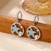 Brincos de Flor Estrela-do-mar Banhados a Ouro 18K Aço Inoxidável Usados Brincos de Temperamento Feminino Estilo Oceano Joias Transfronteiriças Venda por Atacado