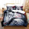 Juego de Cama Impreso Digitalmente de Calaveras para Pareja de Tres Piezas Niño Amazon Transfronterizo Juego de Tres Piezas Fabricante Venta al por Mayor