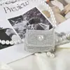 Nova Mini Bolsa de Pérolas Pequena para Mulheres, Mini Bolsa Transversal Tendência com Strass, Bolsa Versátil de Corrente de Ombro Único, Cinto Feminino