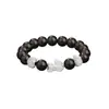 Pulsera de Rueda de la Fortuna y Pixiu de Obsidiana para Mujer, Estilo Chino de Nicho, Joyería de Plata Pura Hecha a Medida de Alta Gama para Pareja