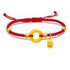 Pulsera de Cuerda Roja Tejida con Hebilla de la Paz, Año del Zodíaco, Círculo Concéntrico, Cuenta de la Fortuna, para Hombres y Mujeres, Parejas, Cuerda de Mano, Nudo Concéntrico