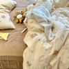 Dachshund de Corbata de Moño Algodón Lavado Manualidades Hogar Juego Doble de Cuatro Piezas Dormitorio de Estudiantes Juego Individual de Tres Piezas para Cama