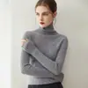 Suéter de Cachemira para Mujer % Cachemira Pura Estilo Nuevo Cuello de Pila Jersey Ajustado Canalé Ajustado Suéter de Punto Cálido