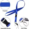 Cordão de pescoço destacável transfronteiriço com porta-crachá de trabalho transparente à prova d'água vertical de dupla face, porta-crachá de PVC