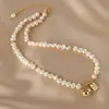 Pulsera con forma de perla de agua dulce barroca de buena suerte, estilo coreano, diseño de moda, sentido del año nuevo