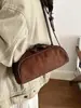 Bolso retro de ante para debajo del brazo para mujer, nueva colección otoño 2026, diseño de nicho, bolso tote estilo baguette para ir al trabajo y uso casual