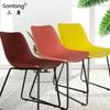 Silla de Plástico Escandinava Santang Silla de Comedor Perezosa para el Hogar con Respaldo Venta al por Mayor Silla de Libros Silla de Oficina Silla de Comedor Simple de Plástico