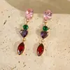 NIMAI Venda Direta Transfronteiriça Nicho Luxo Leve High-end Brincos Novos Brilhantes Cravejados com Zircônia Exquisitos Brincos de Moda