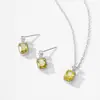 Colar com Pingente de Zircônia Amarelo Limão Fresco em Prata de Lei S925 para Mulheres, Acessório de Pescoço Elegante e Luxuoso de Estilo Minimalista de Nicho