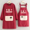 Delantal de Cocina para el Hogar de Manga Larga Repelente al Agua con Dibujos Animados Anti-Manchas y Resistente a las Manchas Ropa de Trabajo Especial para Mujeres para Catering con Estampado