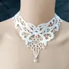 Nuevo Collar de Encaje Mariposa Encaje Clavícula Nightclub Boda Sexy Cuello Collar Blanco Falso Collar Accesorios Versátil