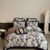 Estilo Retro Italiano de Lujo Accesible Terciopelo de Leche Cuatro Piezas Invierno Coral Terciopelo Cama Sábanas Funda Nórdica Encaje Francés Ropa de Cama
