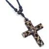 Área Turística Literario Retro Étnico Resina Colgante de Cruz Collar Simple Personalizado Hilo de Cera Ajustable con Tirador