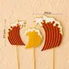 Topo de Decoração de Bolo Nuvem e Onda Estilo Chinês, Tendência Nacional Nuvem e Onda Topper de Decoração de Mesa de Sobremesa de Aniversário