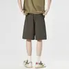 Shorts Casuales Sueltos de Seda de Hielo de Gama Alta para Hombre, Estilo Delgado de Verano, Shorts Casuales con Retazos, Versátiles para Uso al Aire Libre