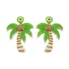 Pendientes de Palmera Nuevos Verano 2025 Vacaciones de Verano Estilo Bohemio Pendientes Transfronterizos Europeos y Americanos Venta al por Mayor