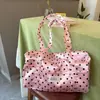 Nuevo Producto de Verano Bolso Boston de Satén con Lunares Estilo Coreano Bolso de Nicho Estilo Ins para Mujer