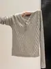 Nuevo suéter de punto de manga larga con botones y cuello en V para otoño e invierno, estilo coreano, elegante y versátil para mujer