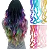 Extensiones de Cabello Largo Rizado con Tinte Colgante de Oreja, Pieza Única Invisible Sin Costuras Clip-In, Extensiones de Cabello con Mechas de Colores al por Mayor