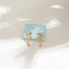 Pendientes de Titanio Retro Versátiles de Moda para Mujer, Geométricos tipo Líquido de Lujo Ligero Temperamento Pendientes de Personalidad Otoño e Invierno