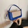 Bolso Cruzado de Hombro para Mujer, Pequeño Cuadrado, Estilo Nuevo 2026, Moderno y de Moda, Solapa Simple, Patchwork, Bloques de Color