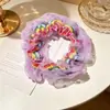 Rabo de Cavalo Brilhante Arco-Íris Elástico de Cabelo Intestino Grosso Feminino Transfronteiriço Malha Dupla Camada Corda de Cabelo Acessórios de Cabelo Acessórios Fonte de Fábrica