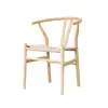 Silla de ratán de madera maciza simple nórdica al por mayor Silla Y de haya silla de comedor de fresno de comercio exterior silla con respaldo