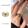Anel de Prata 925 Dupla Camada Cruz para Mulheres, Joia Vintage Única Dourada, Anel Simples Estilo Ins para Dedo Indicador de Prata, Transfronteiriço
